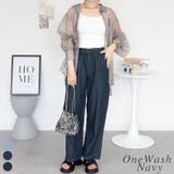 ワンウォッシュネイビー | エアリーデニムウェストゴムパンツ | A.NATALY