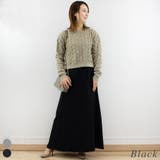 ブラック | ミニ裏毛裾切りっぱなしフレアスカート | A.NATALY