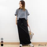 ブラック | ミニ裏毛切り替えスカート | A.NATALY