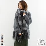 グレー✕ブラック | 起毛チェックマフラー | A.NATALY