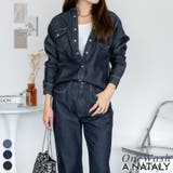 ワンウォッシュネイビー | ノーカラーウェスタンデニムシャツ | A.NATALY