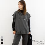 チャコールグレー | ミニ裏毛ノースリーブパーカー | A.NATALY