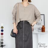 グレーベージュ | ドルマンスリーブVネックTシャツ | A.NATALY