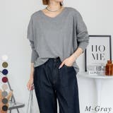 M-グレー | ドルマンスリーブVネックTシャツ | A.NATALY