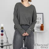 チャコールグレー | ドルマンスリーブVネックTシャツ | A.NATALY