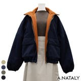 ネイビー | 合繊ツイル中綿スタンドジャケット | A.NATALY