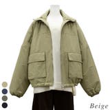 ベージュ | 合繊ツイル中綿スタンドジャケット | A.NATALY