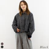 ブラック | 起毛ツィードコクーンスリーブジャケット | A.NATALY