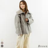 ブラウン | カールシャギーケープミドルブルゾン | A.NATALY