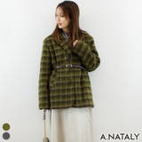 カーキ | チェックシャギーウェストマークジャケット | A.NATALY