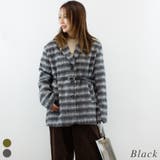 ブラック | チェックシャギーウェストマークジャケット | A.NATALY