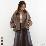 ブラウン | チェックツィードコクーンスリーブジャケット | A.NATALY