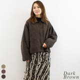 ダークブラウン | チェックツィードコクーンスリーブジャケット | A.NATALY