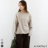 オートミール | 杢ストレッチチョーカー付きプルオーバー | A.NATALY