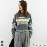 チャコール | アルパカタッチボーダークロップドプルオーバー | A.NATALY