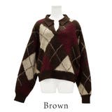 アクリルモヘアアーガイルキーネックプルオーバー | A.NATALY | 詳細画像7 