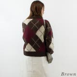 アクリルモヘアアーガイルキーネックプルオーバー | A.NATALY | 詳細画像1 