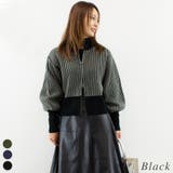 ブラック | バイカラーニットジャケット | A.NATALY