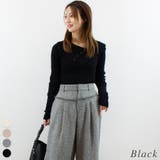 ブラック | ボタン付きオフショルニット | A.NATALY