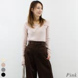ピンク | ボタン付きオフショルニット | A.NATALY