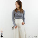 M-グレー | ボタン付きオフショルニット | A.NATALY