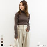 ブラウン | プレーティングハイネックプルオーバー | A.NATALY
