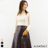 アイボリー | 配色クールクールハイネックプルオーバー | A.NATALY