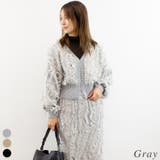 グレー | MIXフリンジニットショートカーディガン | A.NATALY