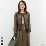 ブラウン | 透かしモヘア配色カーディガン | A.NATALY