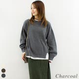 チャコール | 杢ストレッチレイヤード見えプルオーバー | A.NATALY