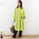 ライム | バックギャザールーズシャツワンピース | A.NATALY