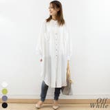オフホワイト | バックギャザールーズシャツワンピース | A.NATALY