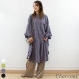 チャコール | バックギャザールーズシャツワンピース | A.NATALY