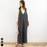 チャコール | フェイクウールVネックジャンパースカート | A.NATALY