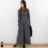 チャコール | リブフレアニットワンピース | A.NATALY