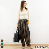 ラストブラウン | オーバーチュールプリントパンツ | A.NATALY