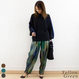 イエローグリーン | オーバーチュールプリントパンツ | A.NATALY