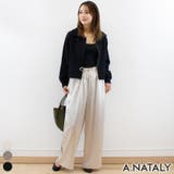 アイボリー | サテンサイドラインパンツ | A.NATALY