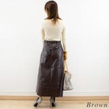 フェイクレザーステッチセミフレアスカート | A.NATALY | 詳細画像4 