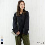 ブラック | ポリエステルレーヨンフードシャツ | A.NATALY