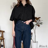 ブラック | 麻綿オーバーサイズシャツ | A.NATALY
