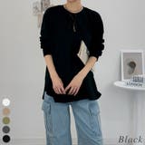 ブラック | オーバーサイズ裾ラウンドカットソー | A.NATALY
