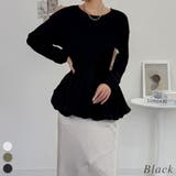 ブラック | ペプラム切替バルーントップス | A.NATALY