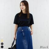 ブラック | 接触冷感エンボス加工プリントTシャツ | A.NATALY