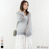 M-グレー | 透かし編みⅤネックプルオーバー | A.NATALY