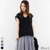 ブラック | ドライタッチ度甘Vネックノースリーブ | A.NATALY