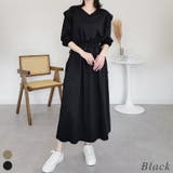 ブラック | 肩タックワンピース | A.NATALY