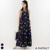 ネイビー | オリジナルプリントボックスタックキャミワンピース | A.NATALY