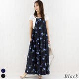 ブラック | オリジナルプリントボックスタックキャミワンピース | A.NATALY
