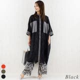 ブラック | ダンガリービッグポケットシフォンシャツワンピース | A.NATALY